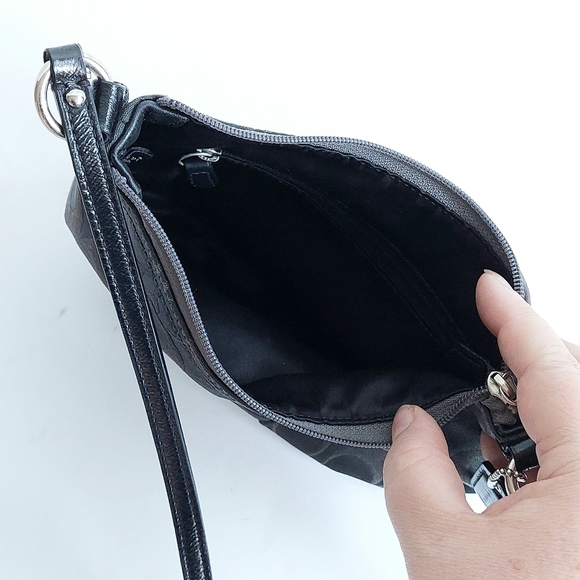 Coach Dark Grey Signature Pleated Crossbody F44744 - Picture 11 of 12